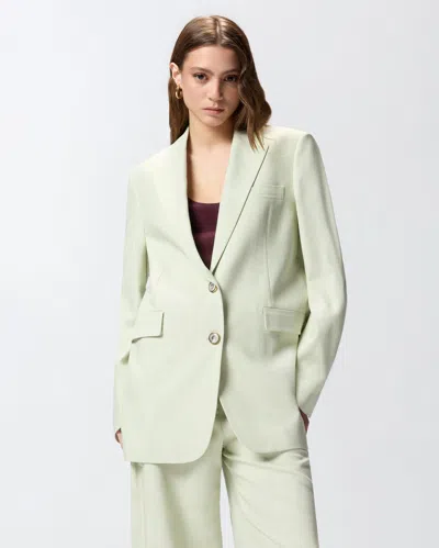 Pinko Flap Pocket Button Fastening Long Sleeve Jacket With Peaked Lapels In Green