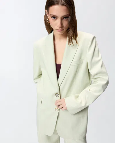 Pinko Flap Pocket Button Fastening Long Sleeve Jacket With Peaked Lapels In Green
