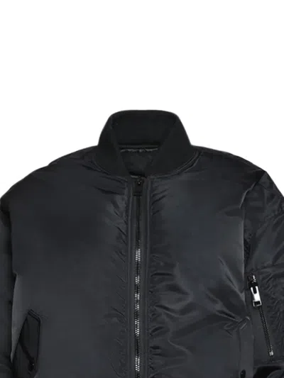 Frame Zip Bomber Jacket In Black