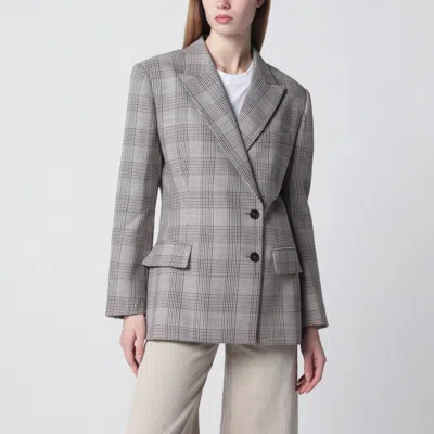 Anine Bing Asymmetric Prince Of Wales Jacket Women In Gray