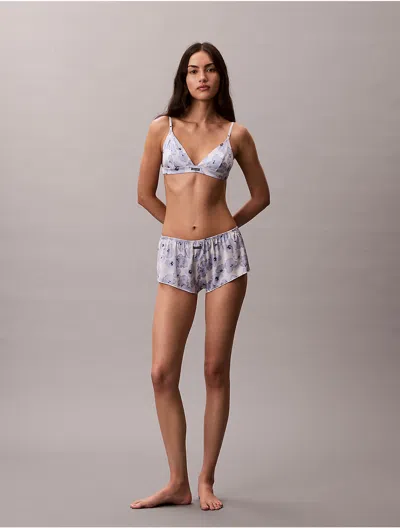 Calvin Klein Lined Triangle Bralette In Blue