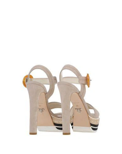 Shop Prada Sandals In Grey