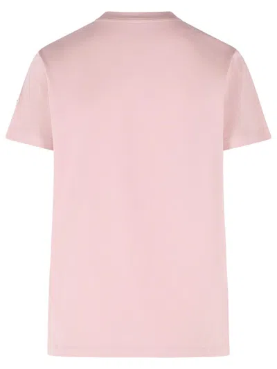 Moncler T-shirt With Embroidery In Pink