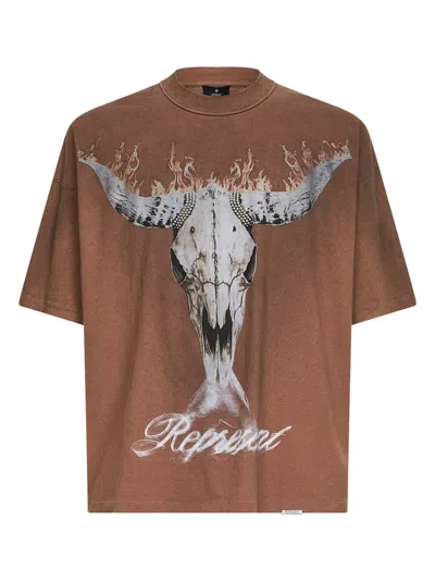 Represent Dusty Brown Jersey British Cowboys T-shirt In Brown