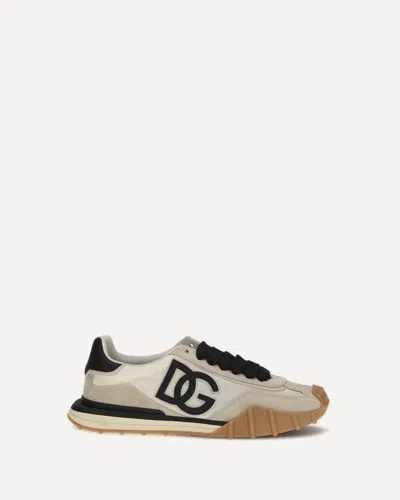 Dolce & Gabbana Dg Athletic Black Low Top Sneakers With Logo Patch On The Tongue And Maxi Logo On The Side In Suede 