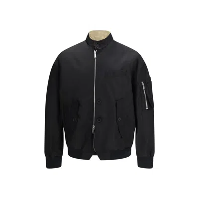 Dsquared2 Black Polyamide Bomber In Black