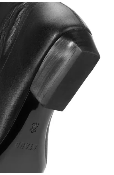 Staud Wally Leather Flat Knee-high Boots In Black