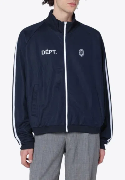 Gallery Dept. Logo-embroidered Zip-up Sweatshirt In Blue