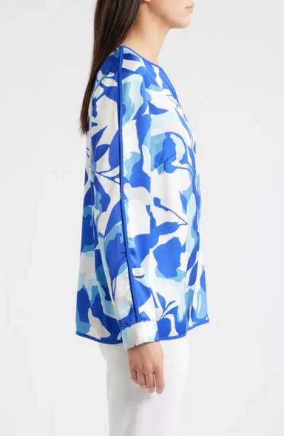 Ming Wang Split Sleeve Crêpe De Chine Blouse