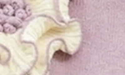 Saachi Ruffled Bloom Pullover Sweater In Purple