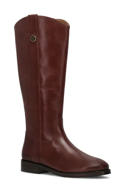 Frye Melissa Button Knee High Riding Boot In Brown