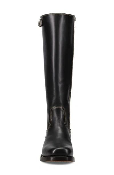 Frye Campus Leather Low Heel Tall Riding Boots In Black
