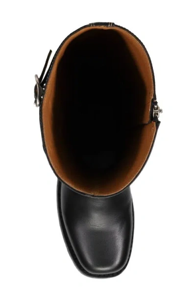 Frye Campus Leather Low Heel Tall Riding Boots In Black