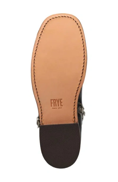 Frye Campus Leather Low Heel Tall Riding Boots In Black