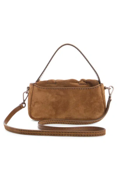 Acne Studios Multipocket Mini Suede Crossbody Bag In Brown