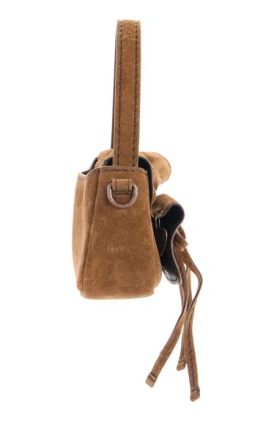 Acne Studios Multipocket Mini Suede Crossbody Bag In Brown