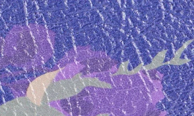 Acne Studios Flower Print Leather Trifold Wallet In Blue