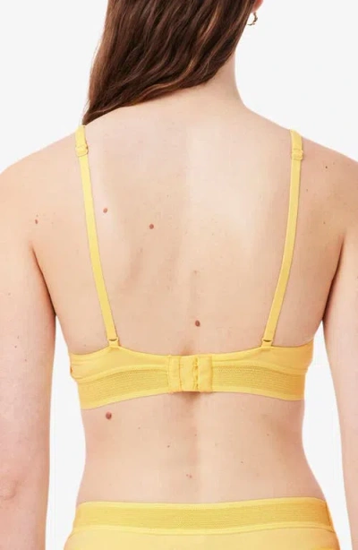 Lacoste Cutout Wireless Microfiber Bra In Yellow