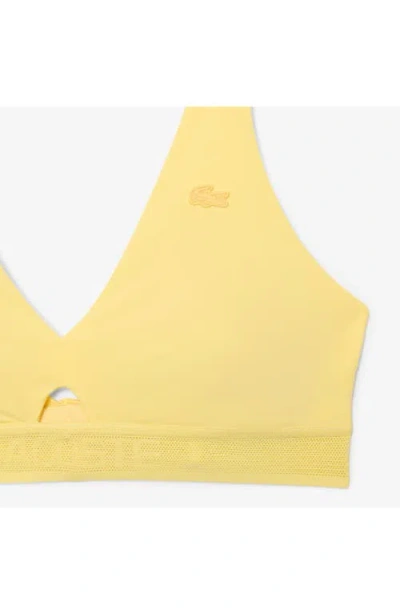 Lacoste Cutout Wireless Microfiber Bra In Yellow