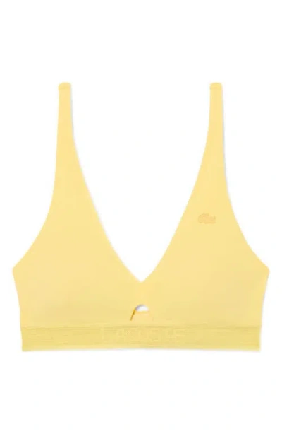 Lacoste Cutout Wireless Microfiber Bra In Yellow