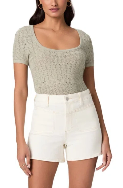 Paige Dani High Rise Denim Shorts In Aniyah Distressed In White