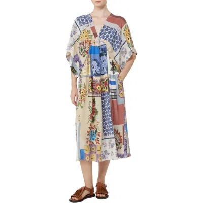 Weekend Max Mara Chine Floral-patchwork Midi Dress In Multi