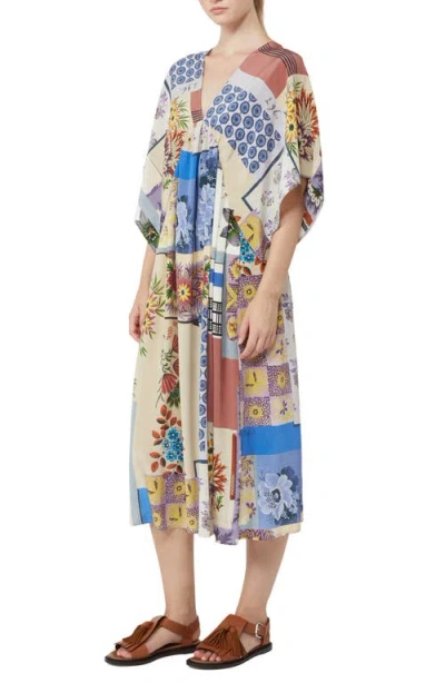 Weekend Max Mara Chine Floral-patchwork Midi Dress In Multi