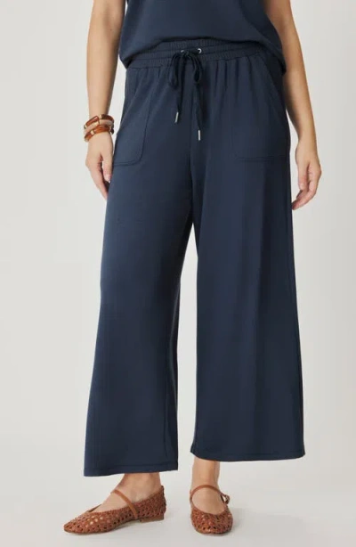 Splendid Scubasoft Wide Leg Drawstring Pants In Blue