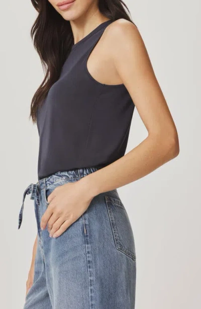 Splendid Bamboo Blend High Neck Tank Top In Lead In Black