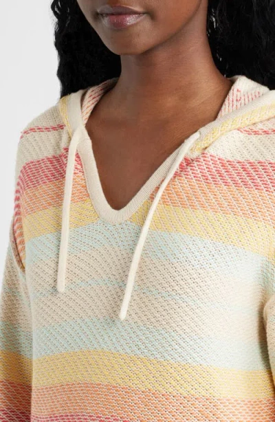 Rip Curl Revival Stripe Knit Poncho In Multi