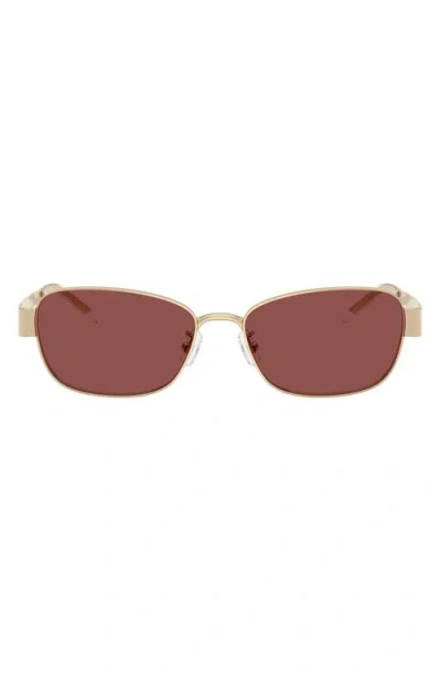 Tory Burch 55mm Gradient Polarized Rectangular Sunglasses In Brown
