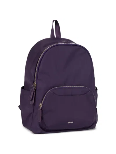 Agnès B. Zip Backpack In Purple