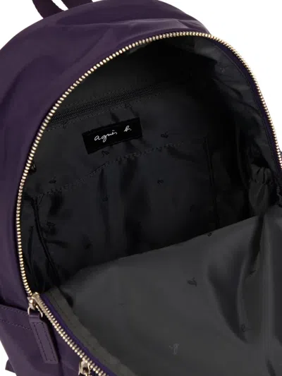 Agnès B. Zip Backpack In Purple