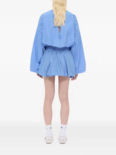 Msgm Flap-pocket Mini Skirt In Blue