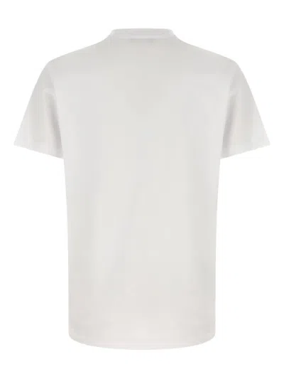 Versace White T-shirt With Lettering Logo On The Front In Cotton Man In White