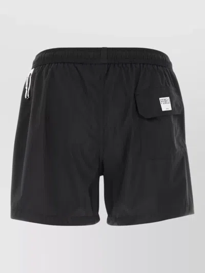 Fedeli Drawstring Swimming Shorts In Black