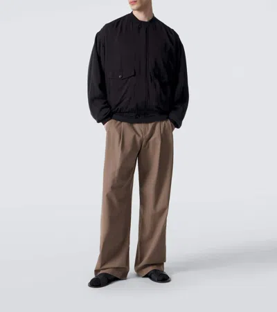 The Row Elasticated Hem Bomber Jacket In Black