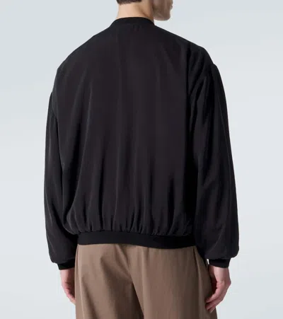 The Row Elasticated Hem Bomber Jacket In Black