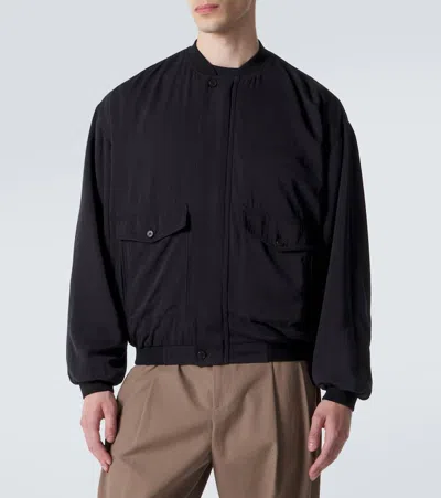 The Row Elasticated Hem Bomber Jacket In Black