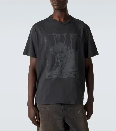 Our Legacy Men S Box T-shirt Angry Fan Mail Print In Gray