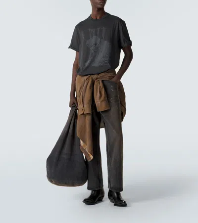 Our Legacy Men S Box T-shirt Angry Fan Mail Print In Gray