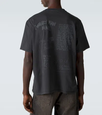 Our Legacy Men S Box T-shirt Angry Fan Mail Print In Gray