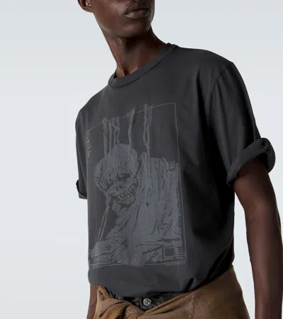 Our Legacy Men S Box T-shirt Angry Fan Mail Print In Gray