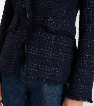Veronica Beard Checked Tweed Blazer In Blue