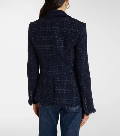 Veronica Beard Checked Tweed Blazer In Blue