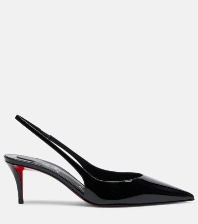 Christian Louboutin Women Miss Z 60mm Patent Calfskin Slingback Pump In Black