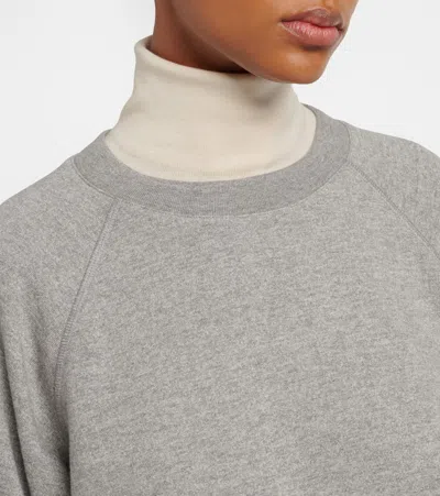 The Row Eulalia French Terry Cashmere Sweatshirt In Gray