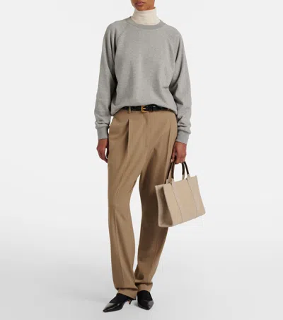 The Row Eulalia French Terry Cashmere Sweatshirt In Gray