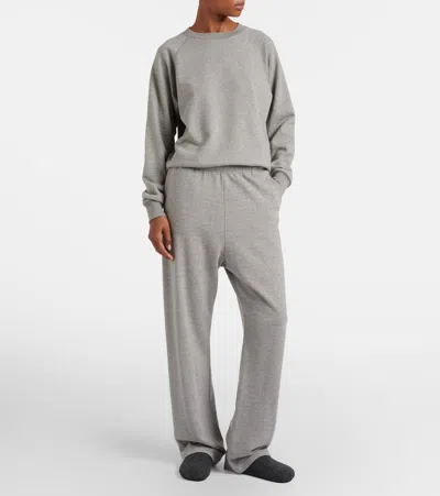The Row Eulalia French Terry Cashmere Sweatshirt In Gray