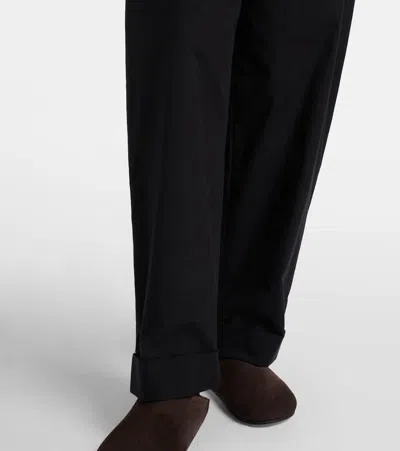 The Row Black Relaxed Drawstring Pant In Black